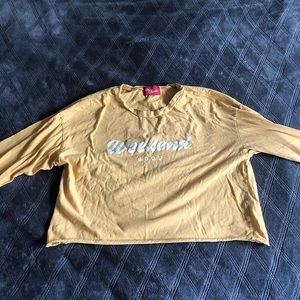 Long sleeve yellow crop top